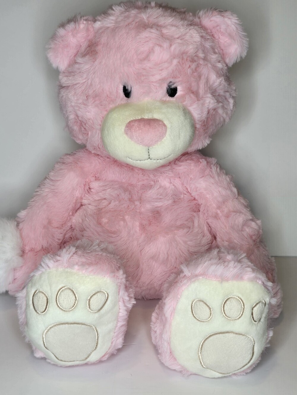 Animal Adventure Pink Teddy Bear Plush 15" Big Feet Cream Paw Pads 2019